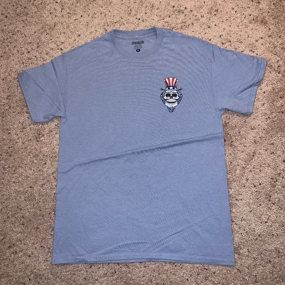 Strangelove Skateboards Uncle Same T-Shirt (Stone Blue)